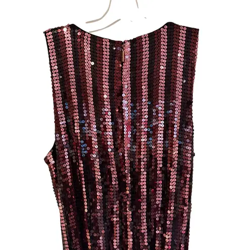 MICHAEL Michael Kors Sequin Wrap Jumpsuit Women's Medium Burgundy Evening Party Pink