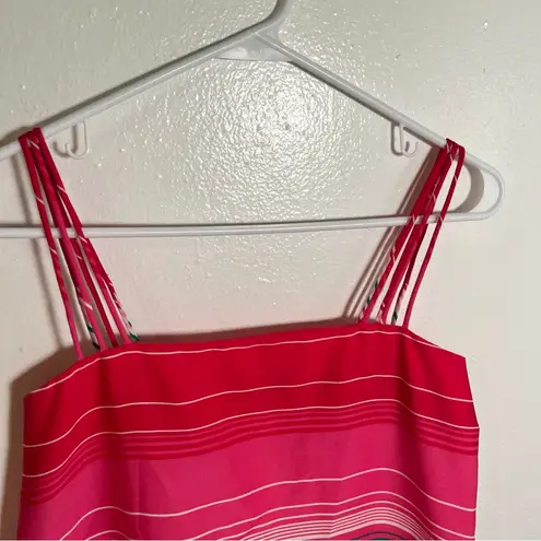 Vintage Nat Kaplan Couture Midi Dress Pink Stripes Size 6