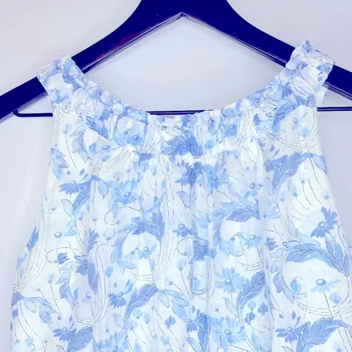 ZARA  Basic Blue and White Sleeveless Floral Dress Size M