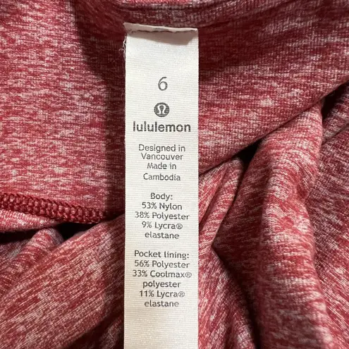 Lululemon Pullover Womens 6 Red Heathered Half Zip Thumbholes Coolmax Running