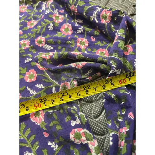 India Collection Emerson Fry Bardot Top in Iris Wildflower Blouse Shirt womens M Purple Size M