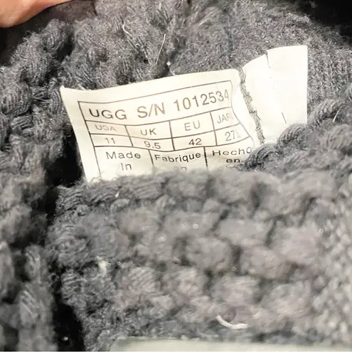 UGG  Australia Shaina Size 11 Black Suede Leather /Knit High Ankle Boots 1012534