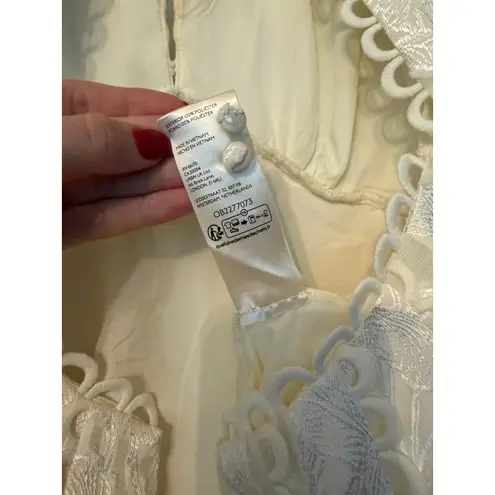 BHLDN NEW Long-Sleeve High-Neck Floral A-Line Mini Dress