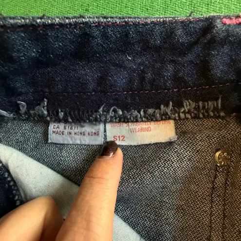 VTG 1970s Sergio Valente Pink Topstich Straight Leg Blue Jeans 27" NWT deadstock