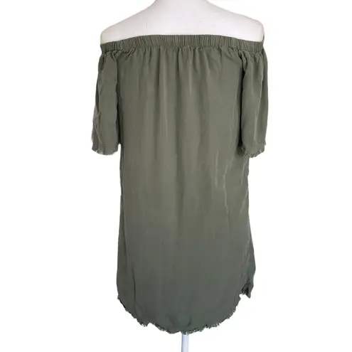 Glam Green Off The Shoulder Tunic Top Size Small