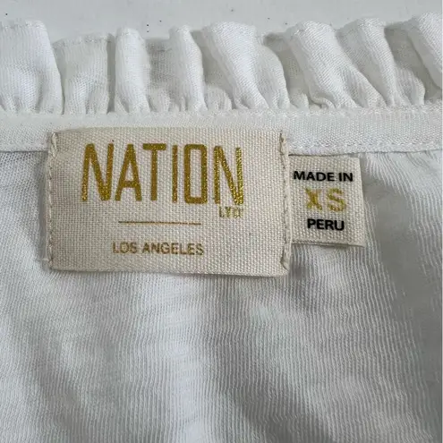 Nation Ltd Tierra Flirty Flutter Sleeve Tee in White