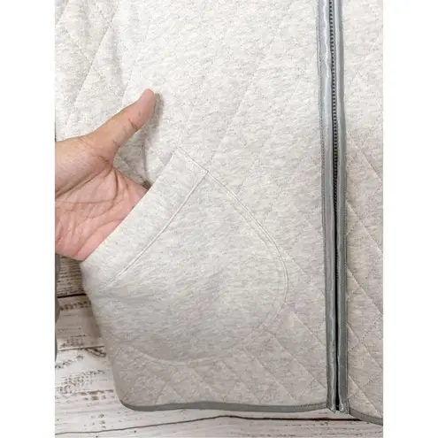 NEW Kinly Lagenlook Reversible Quilted Overcoat Jacket Light Grey White Size XS Gray