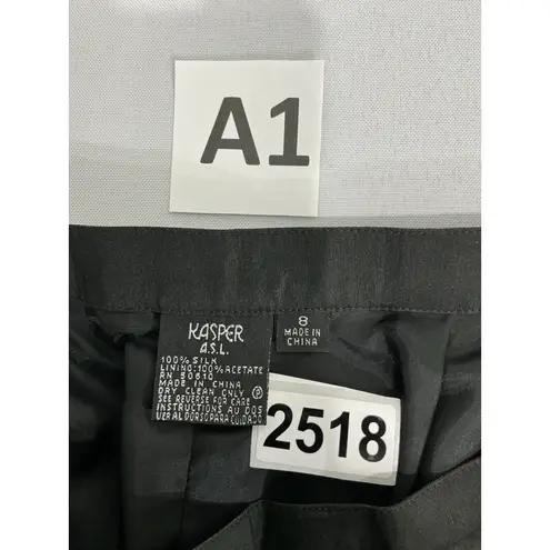 Womans Kasper ASL Size 8 Silk Green Black Pants & Jacket Career Set