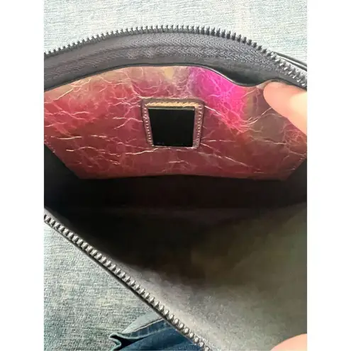 Equinox Crinkle Iridescent Clutch Bag Pink