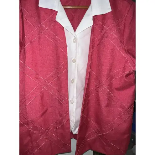 Alfred Dunner Vintage 1990’s Women’s Button Front Top 12 Petite Pink Size 12P