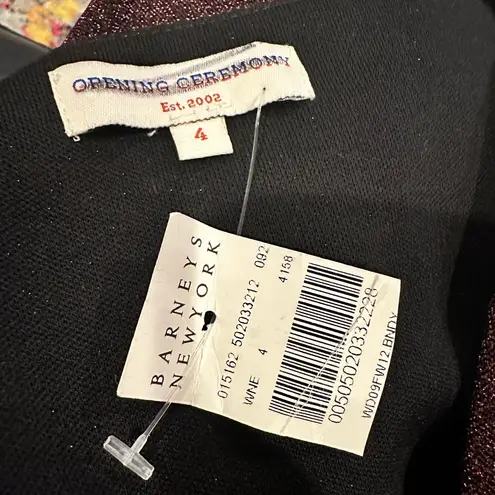 Opening Ceremony Sleeveless Red Black Metallic Sparkle Bodycon Formal Dress SZ 4