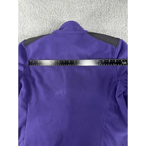 LL Bean Jacket Women Large Fleece Full Zip Polartec Wind Pro Outdoor Purple