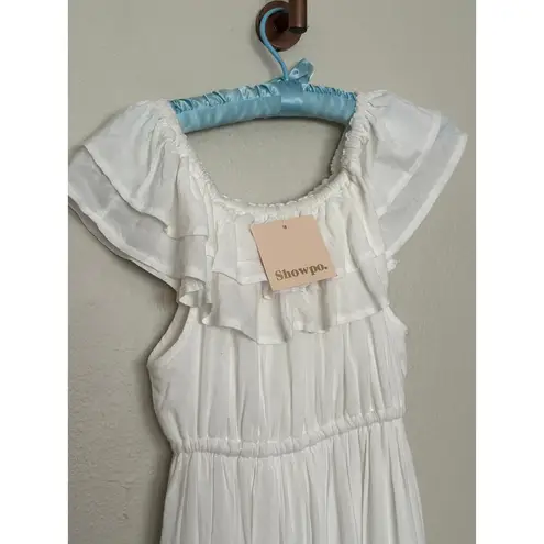 Showpo NWT  Notre Dame Midi Maxi Dress Off Shoulder White Bridal Bachelorette