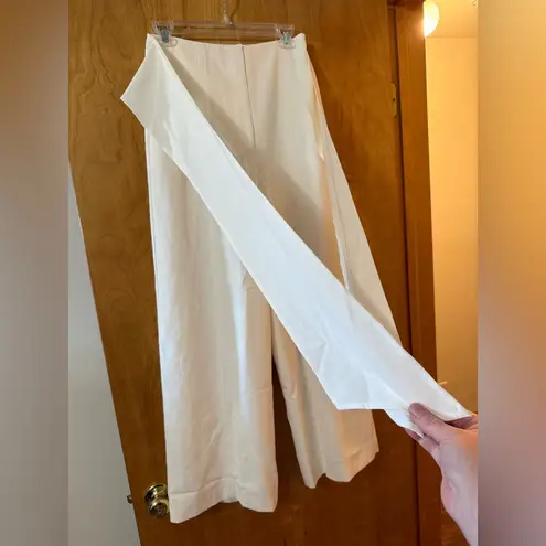 Milly Monroe Cady Pants Ecru Waist Tie Detail Lined Revolve NWT Size 0 MSRP $325