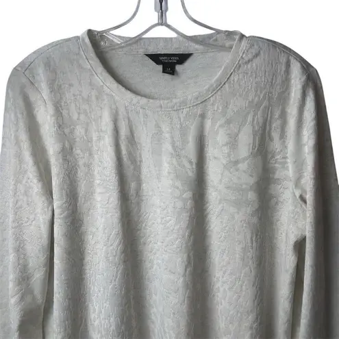 Simply Vera, Vera Wang Simply Vera Vera Wang Women's Ivory Long Sleeve Shirt Size M