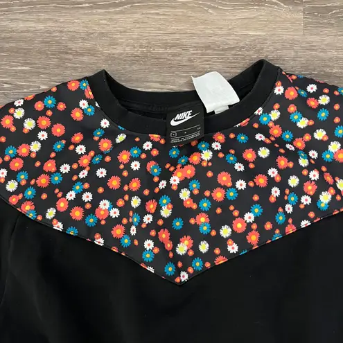 Nike Sportswear Heritage Floral Print Cropped Fleece Sweatshirt