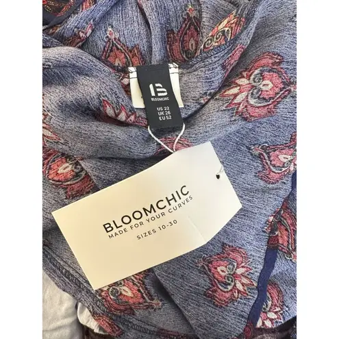 Bloomchic Navy Paisley Sleeveless Blouse Women's Size 22 NEW with Tags