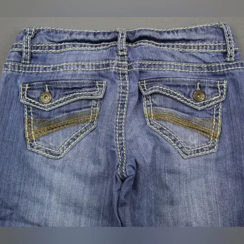 Vintage Women's Mudd Jean Shorts Mid Rise Cuffed Distressed Size 3 Blue