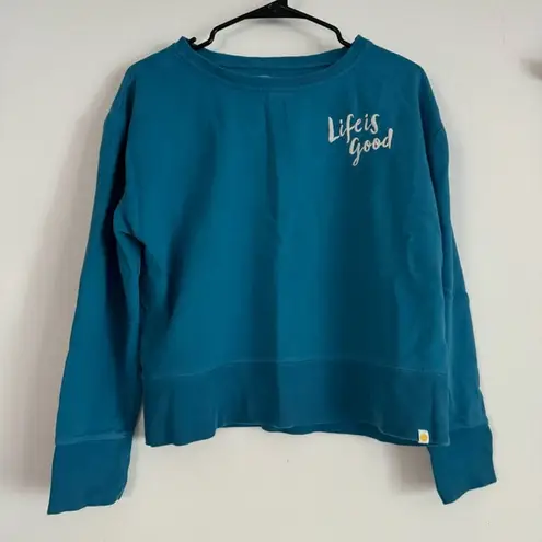 Life is Good  embroidered logo crewneck sweatshirt