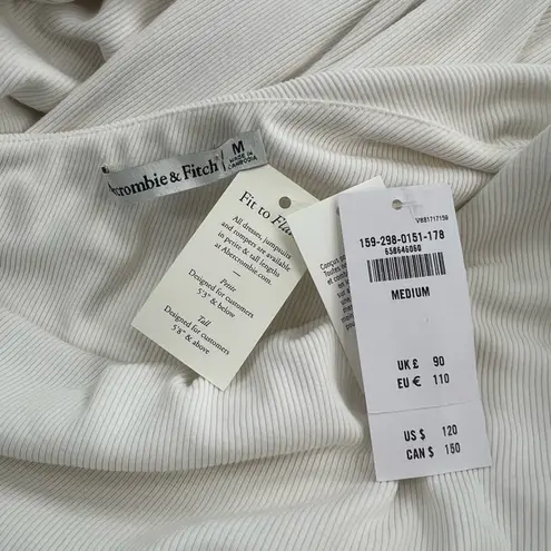 Abercrombie & Fitch NWT  form to flatter one shoulder ribbed maxi dress white M - Image 3