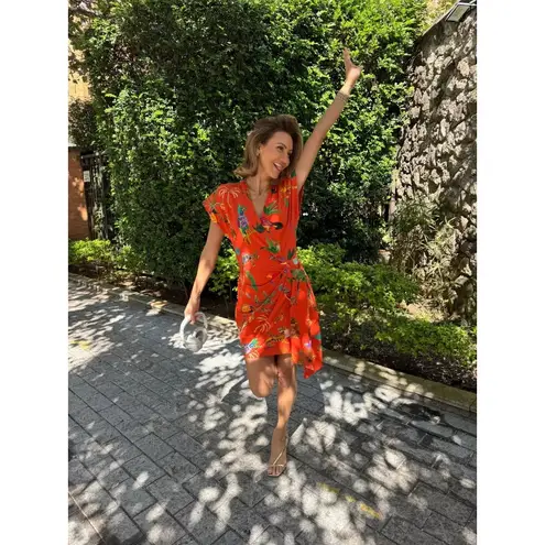 Sézane NWT Sezane x G. Kero Samantha in The Animal Orange Wrap Mini Dress S
