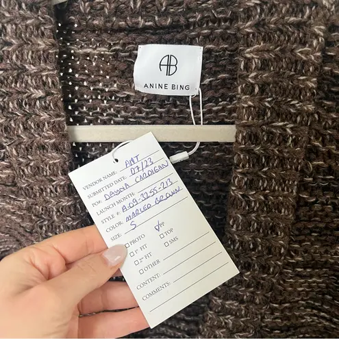 ANINE BING NWT Dayna Cardigan Sweater in Marled Brown