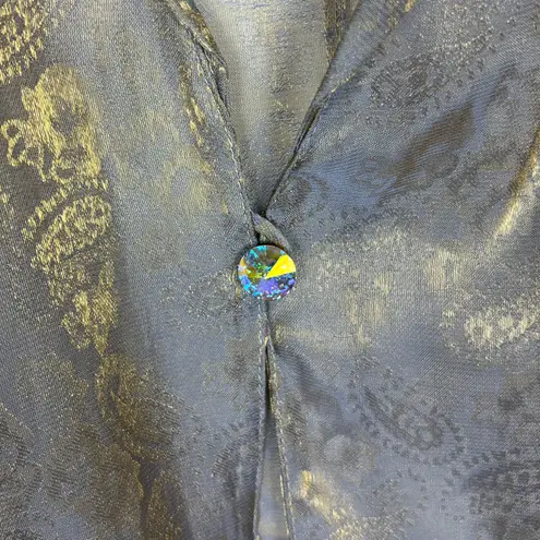 Alex Evenings Alex Evening Jackets Size 8 Gray Gold Floral Metallic Sheer