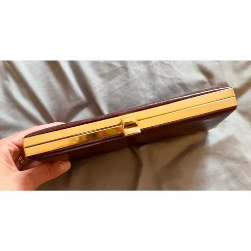 Shirl Miller Vintage Leather Clutch Purse Handbag Brown