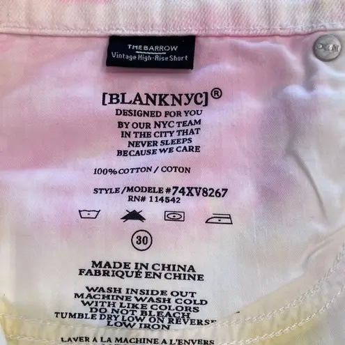 BLANK NYC ‎ The Barrow Vintage High Rise Tie Die Cut Off Jean Shorts Size 30