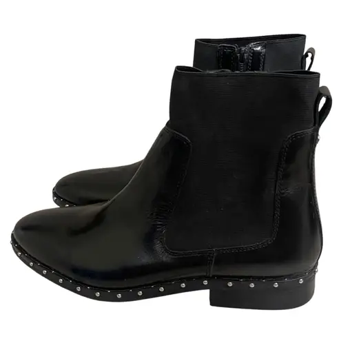 Ellos Studded Black patent Leather Ankle Boots
