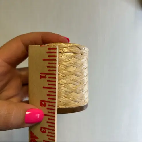 Steve Madden ‎ | Size 7.5 Women's Tan Braided Heels Kitten Block - Image 6