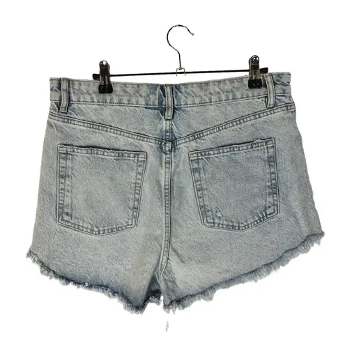 ZARA  Light Blue High Rise Distressed Denim Shorts 10