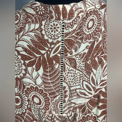 Women's Nostalgia V Neck Sleeveless Shirt Blouse Tank Top Rust Copper Sz L NWOT Size L