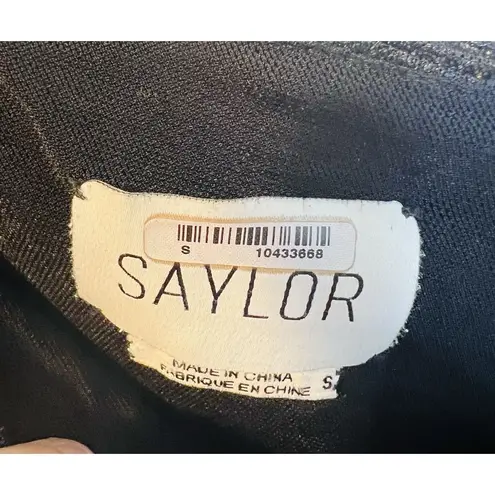 Saylor Revolve Alora Plissé One Shoulder Midi Dress Size Small Black Metallic