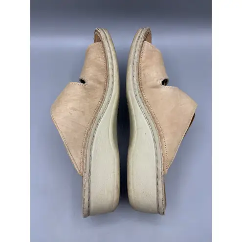 Finn Comfort 37 Sandals Leather Beige Adjustable Strap Slides Comfort Shoes Tan Size 6.5