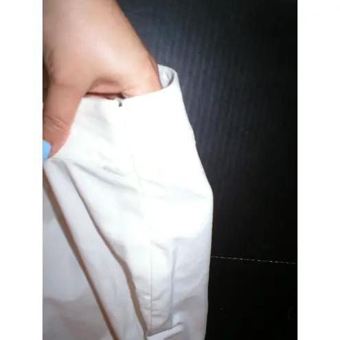 Orvis New Womens 16 Office Slacks Pants White Trouser Chino Side Zip Flat NWT