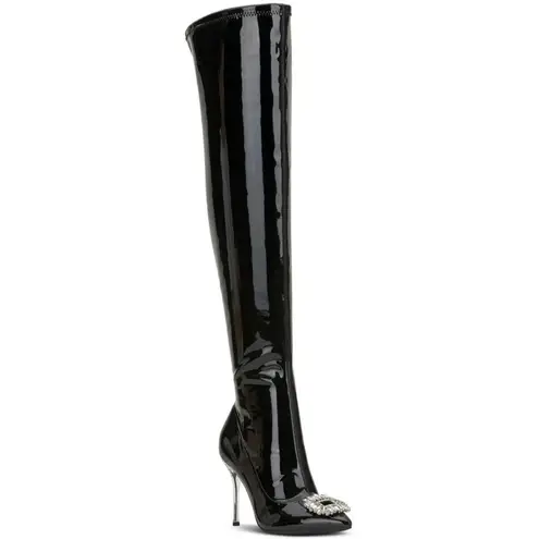 INC International Concepts Black Heeled Boots with Stiletto Heel and Poi… Size 6.5