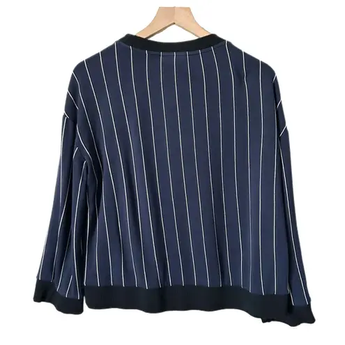 Baum Und Pferdgarten Jannet Sweatshirt Top in Navy Cream Pinstripe Size Large Blue