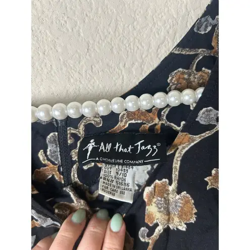 All that jazz Vintage 90's Dress Maxi Floral Short Sleeve A Chorus Line Dress