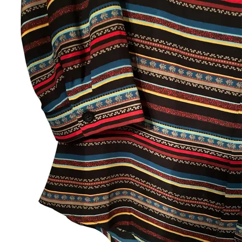 Dana Buchman Black and Red Striped Button Down Shirt small
