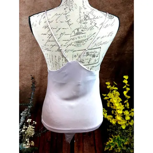 Drape Front Satin Cami V Back Astr The Label Bodysuit Champagne size S