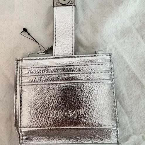 Silver Leather Wallet with Textured Finish and Secure Flap