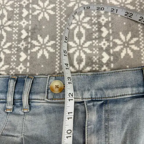 NWT Upwest Pleated Front High Waisted Denim Shorts Light Wash Size Large Blue