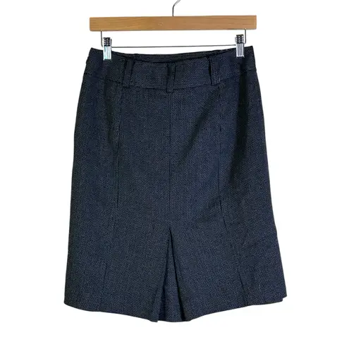 Ann Taylor Skirt Womens 2 Black Wool Blend Pleated Geometric Preppy Career Work Gray