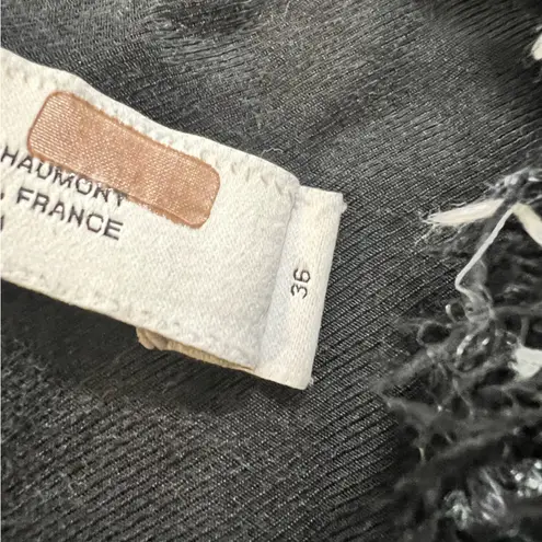 IRO Womens Diana Tweed Jacket Black Silver Fringe Puff Sleeves Emily in Paris