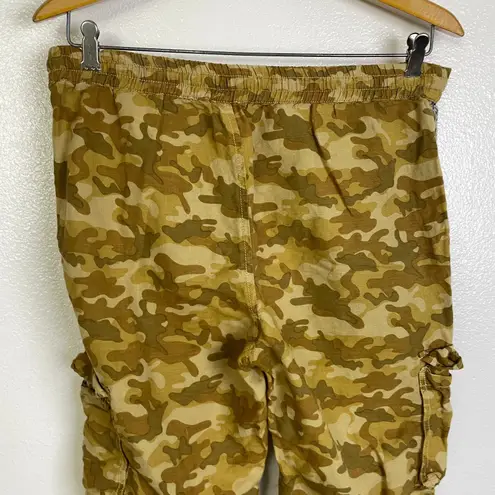 Sundance Camo Cargo Pants Womens PS Petite Small Pull On Elastic Embroider boho Green Size undefined