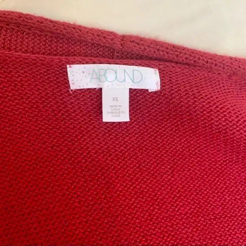 Abound  Red Knit Open Long Duster Cardigan Size XS NEW