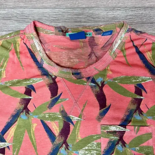 Scotch & Soda  Paradise Own Women's Pink Curved Hem Bird Print Tee Medium