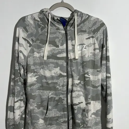 Nike  Gray White Camo Full Zip Lightweight Hoodie Women's M