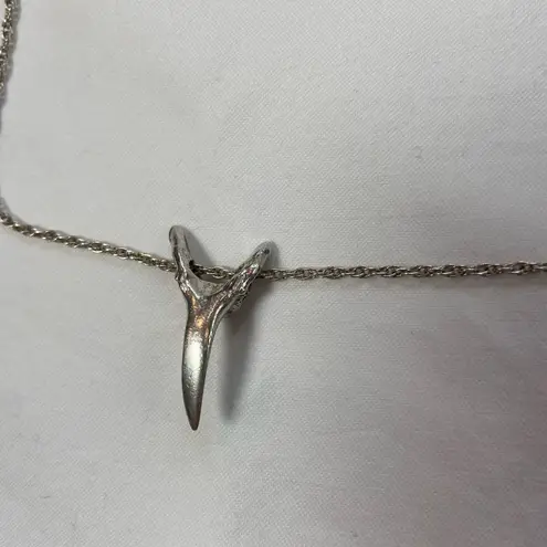 Silver Sharks Tooth Necklace 18” sand Shark